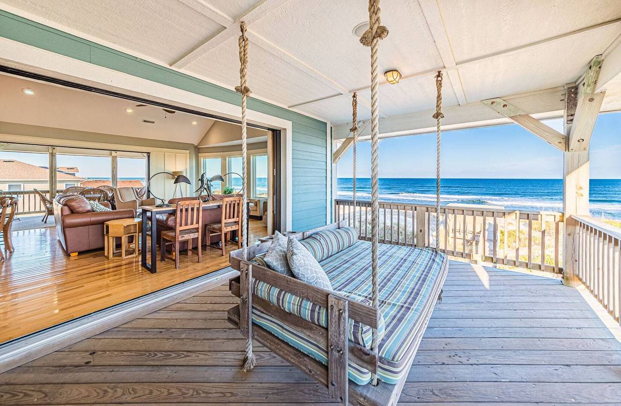 Outer Banks vacation rental deck with ocean view