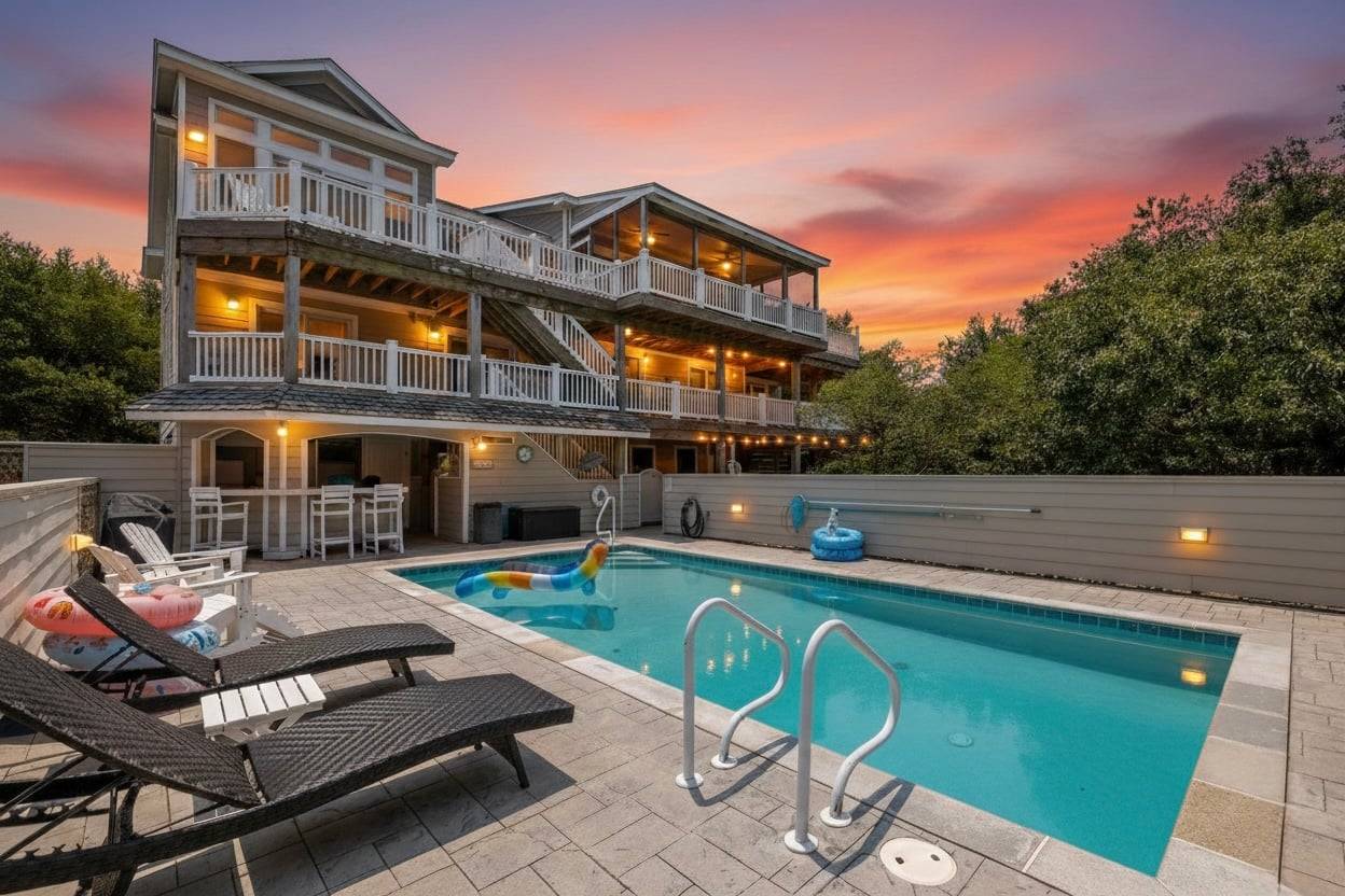 7 BR Oceanside Vacation Home w/ Pool | Corolla Outer Banks 7 BR Oceanside Vacation Home w/ Pool | Corolla Outer Banks