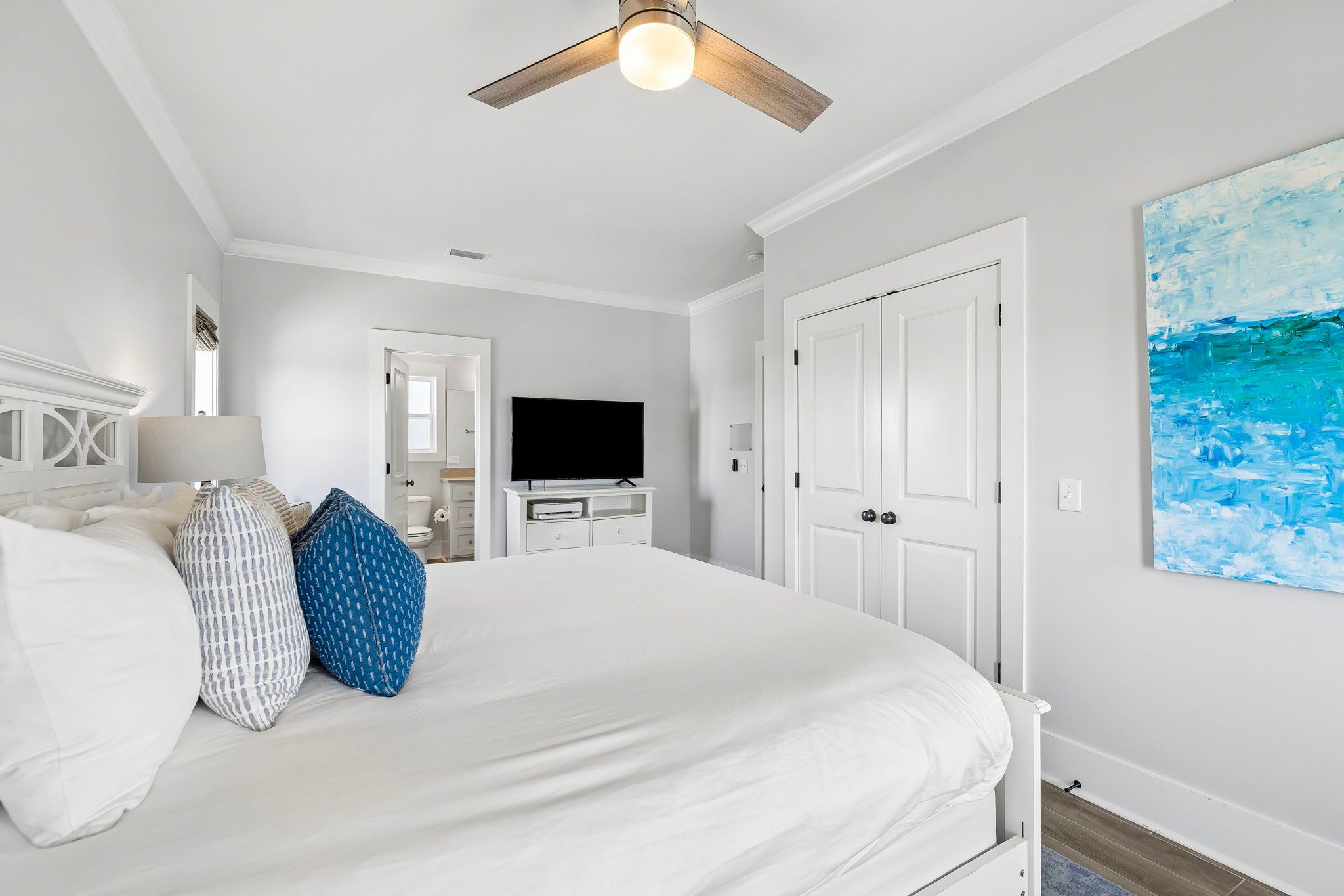 Light, airy King bedroom