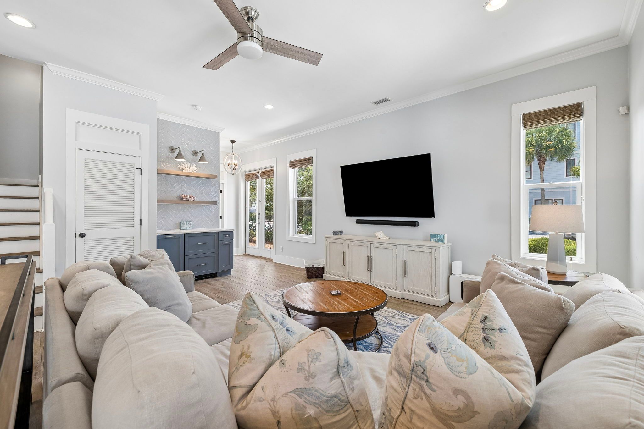 Comfortable lounge seating in the main living area