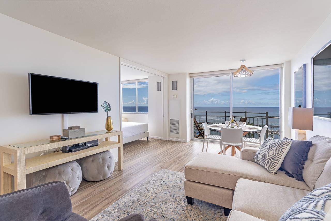 Modern Living Room with Flat Screen TV Modern Living Room with Flat Screen TV