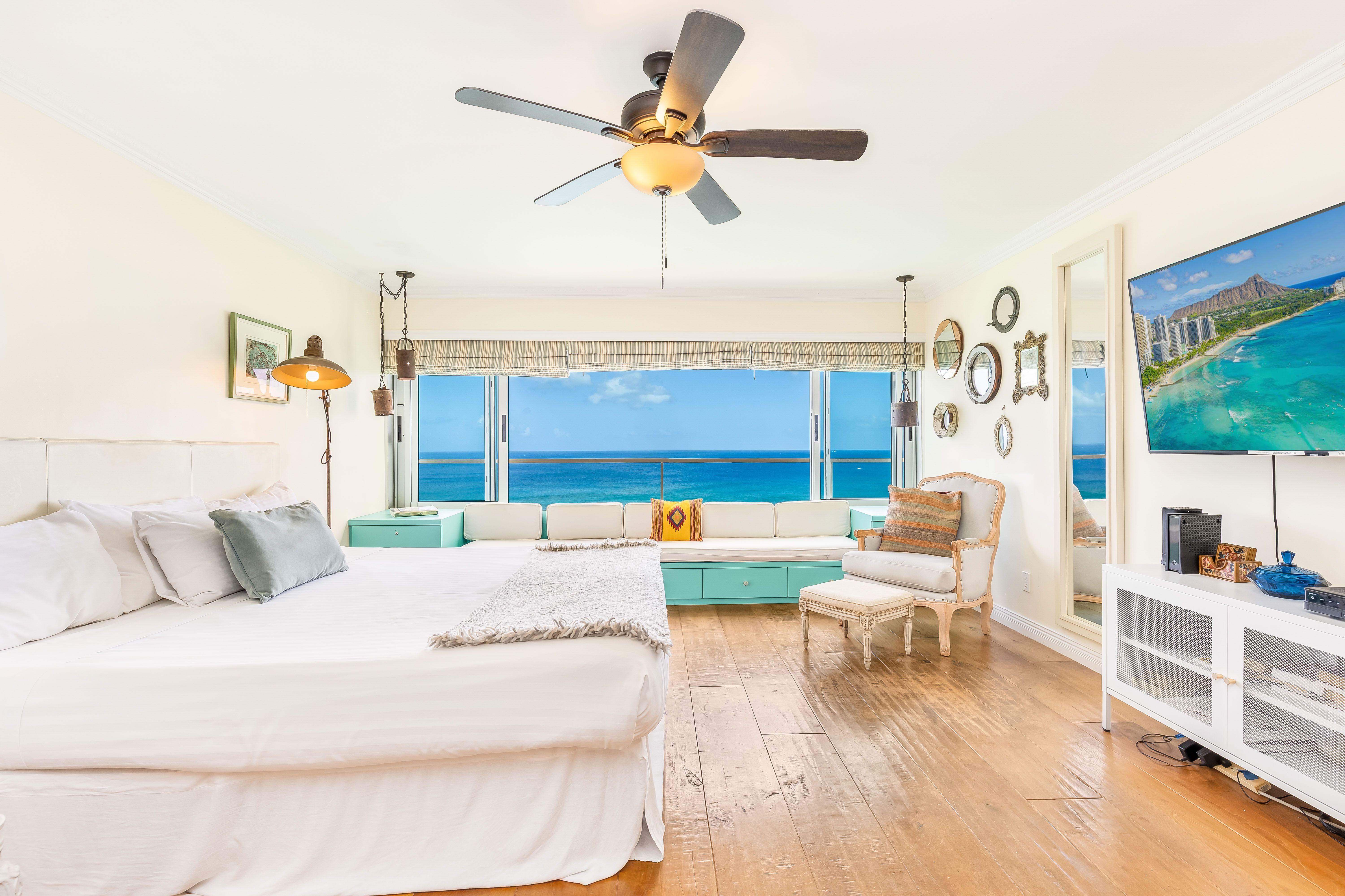 Step inside and enjoy stunning blue ocean views