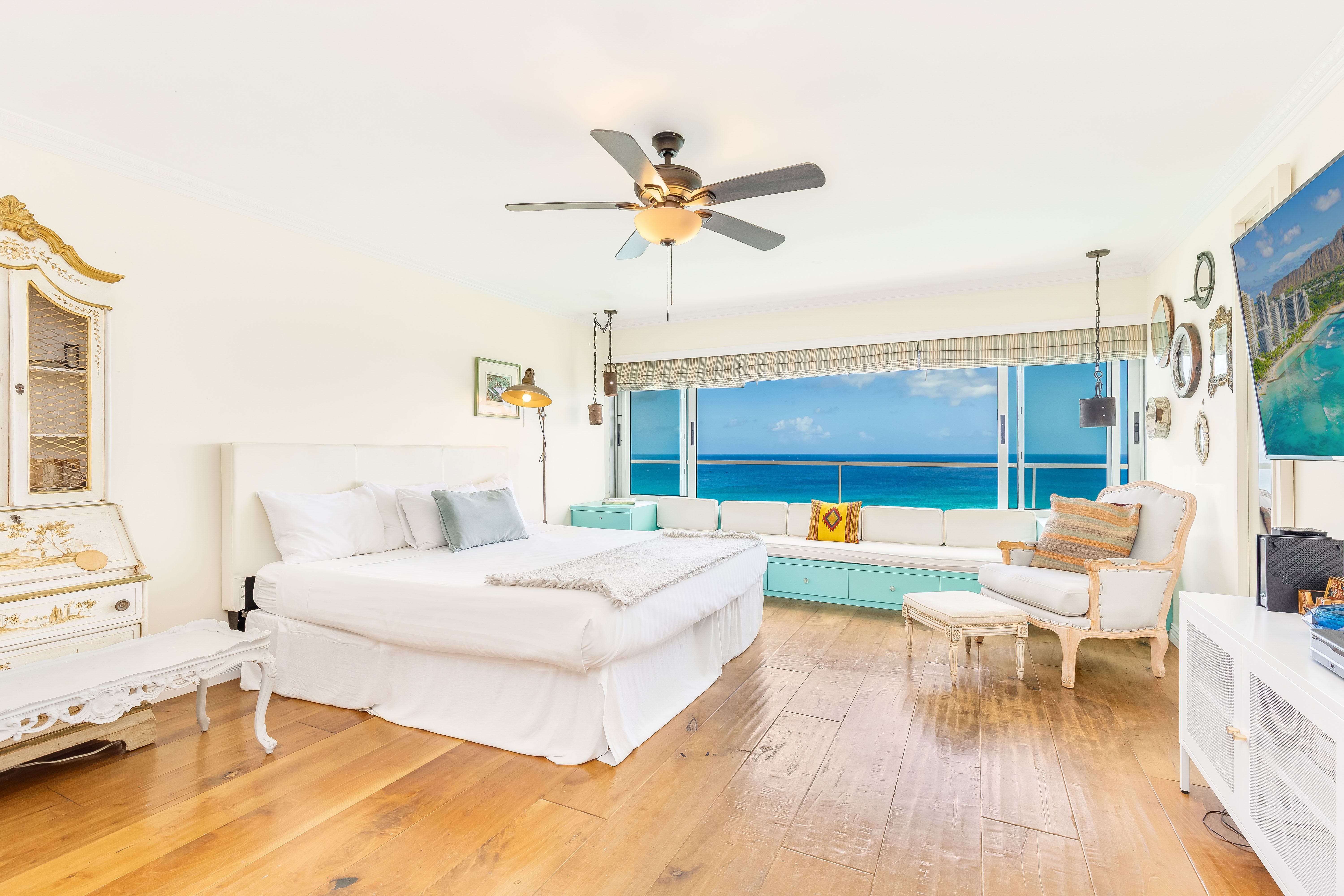 Step inside and enjoy stunning blue ocean views