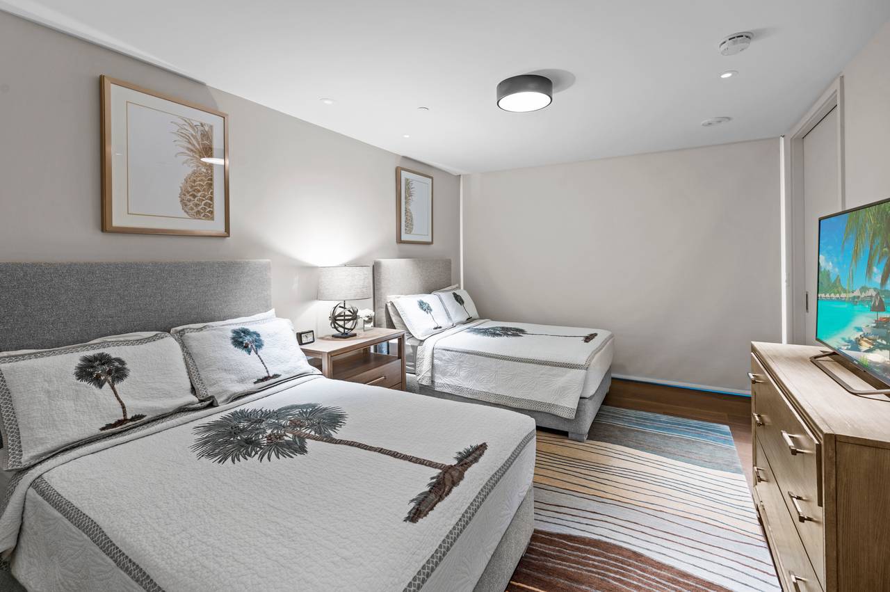 Contemporary bedroom with flat screen TV Contemporary bedroom with flat screen TV