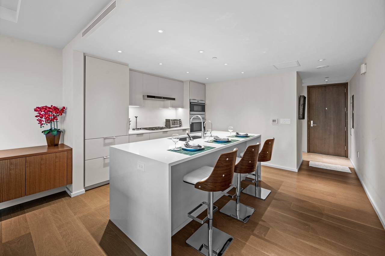 Kitchen island and front door Kitchen island and front door