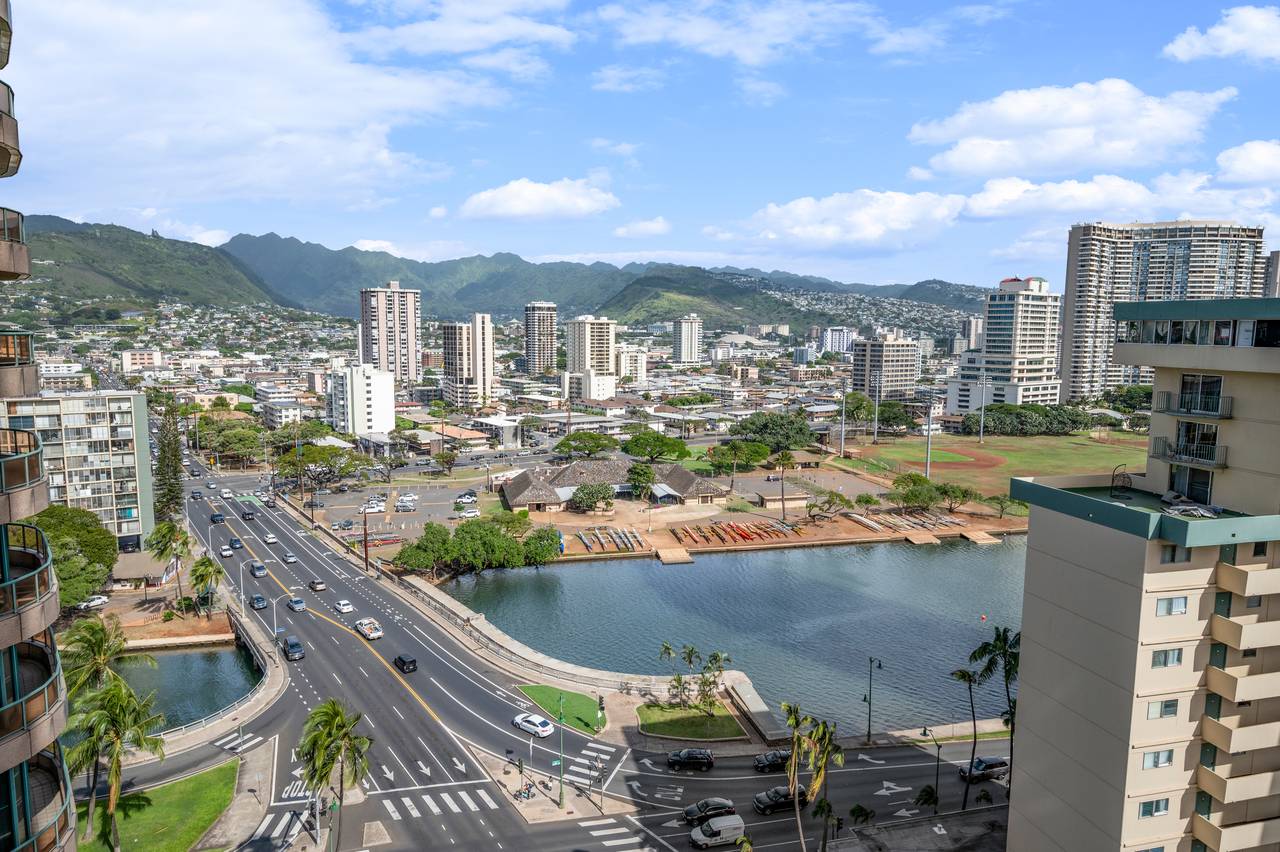 Ala Wai view from the condo Ala Wai view from the condo