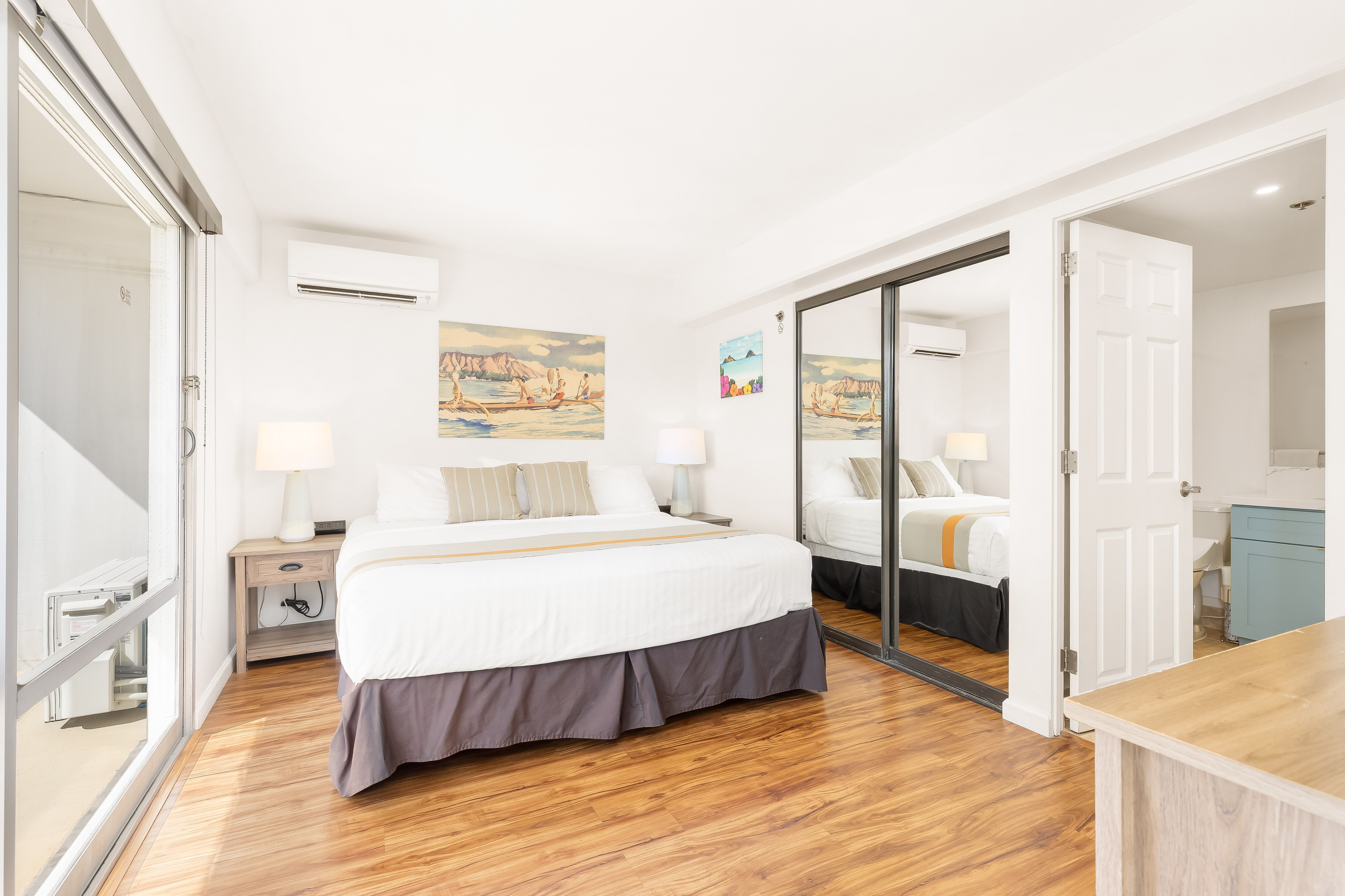A spacious master retreat with split A/C
