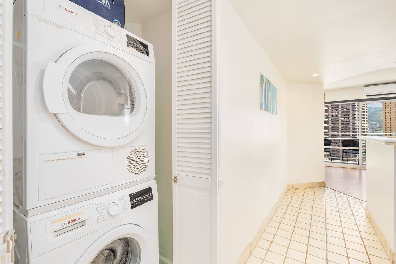 A washer and dryer right in the condo A washer and dryer right in the condo