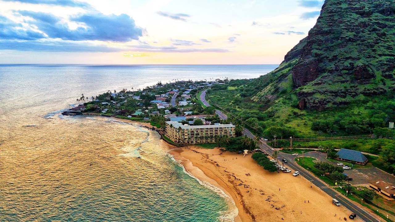 Makaha beach from above Makaha beach from above