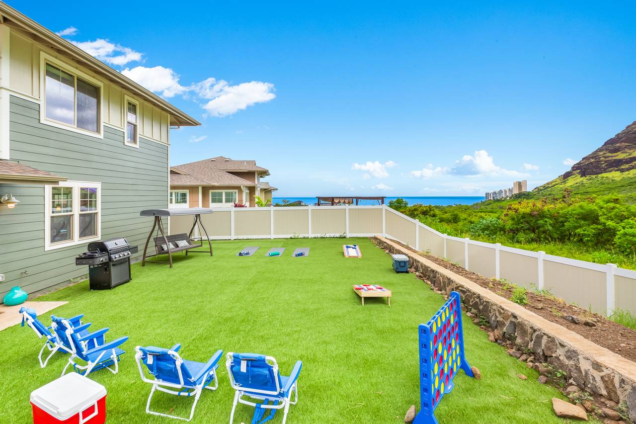 Create memories in this backyard with ocean view Create memories in this backyard with ocean view