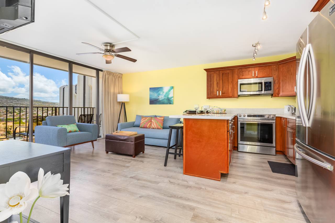 Loving the open layout of this living room and kitchen Loving the open layout of this living room and kitchen
