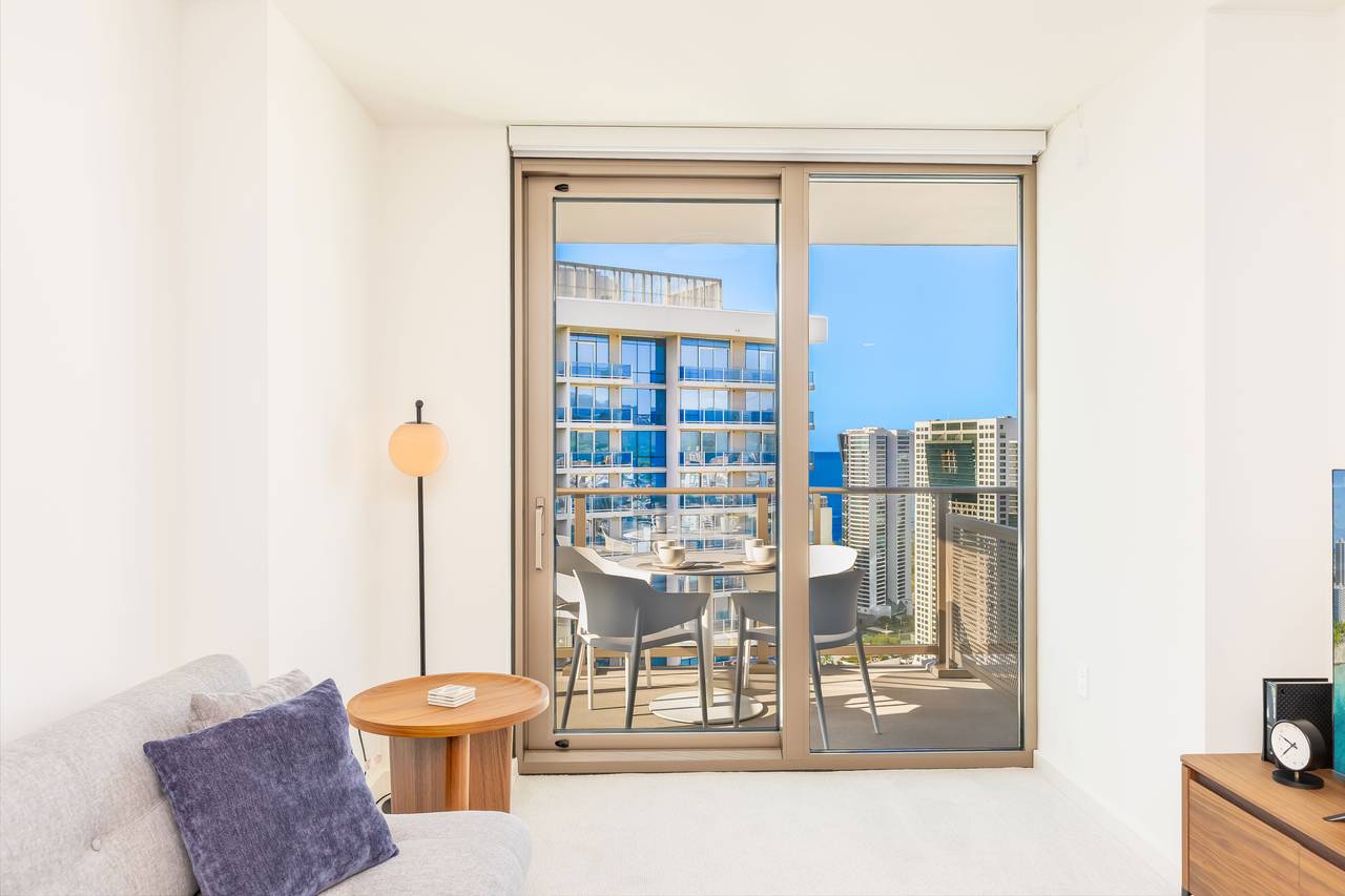 Step right out to the balcony and enjoy the breeze Step right out to the balcony and enjoy the breeze