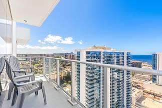 Private high-floor balcony with sweeping ocean views Private high-floor balcony with sweeping ocean views