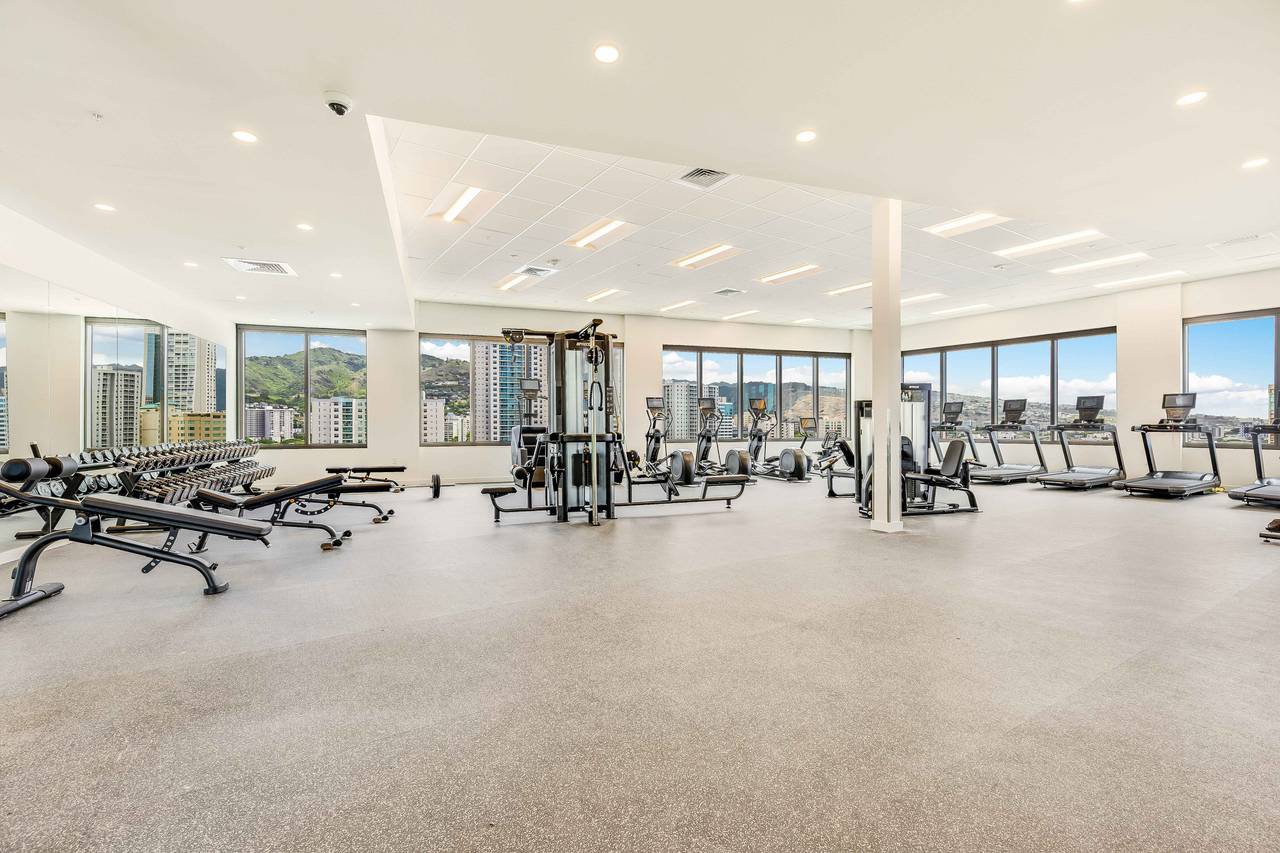 Stay active in the on-site workout area Stay active in the on-site workout area