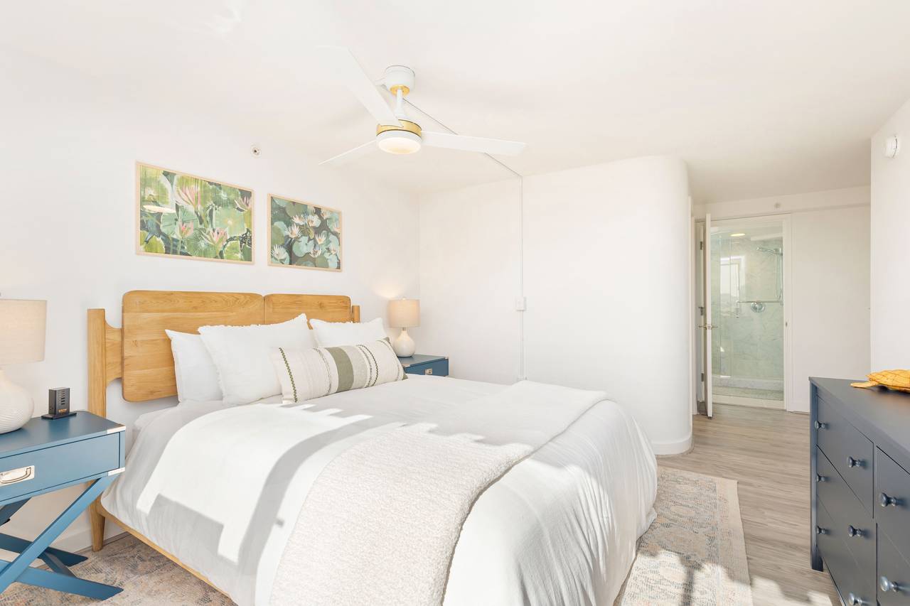 Spacious bedroom with stylish decor Spacious bedroom with stylish decor