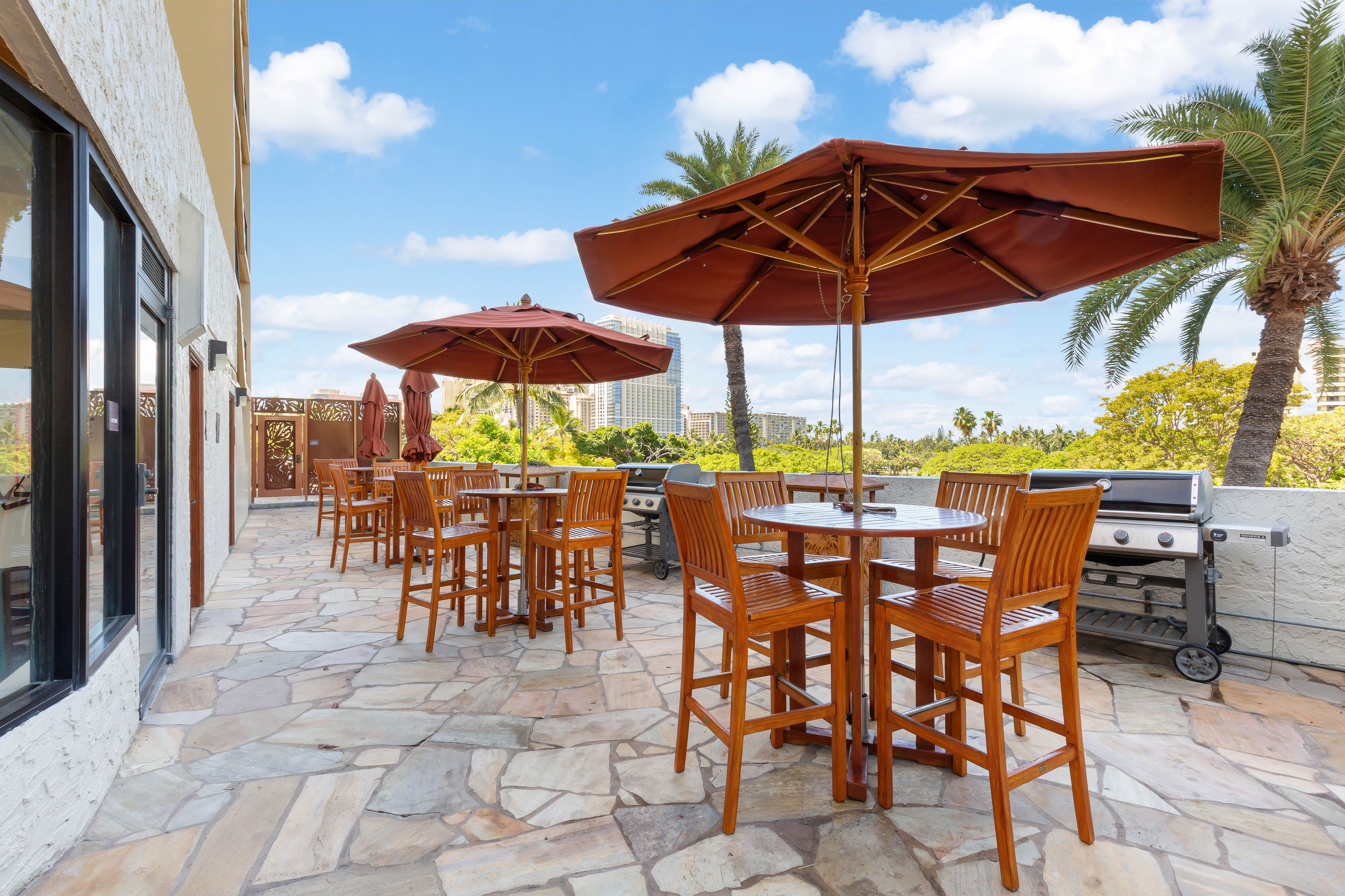 BBQ area with outdoor seating