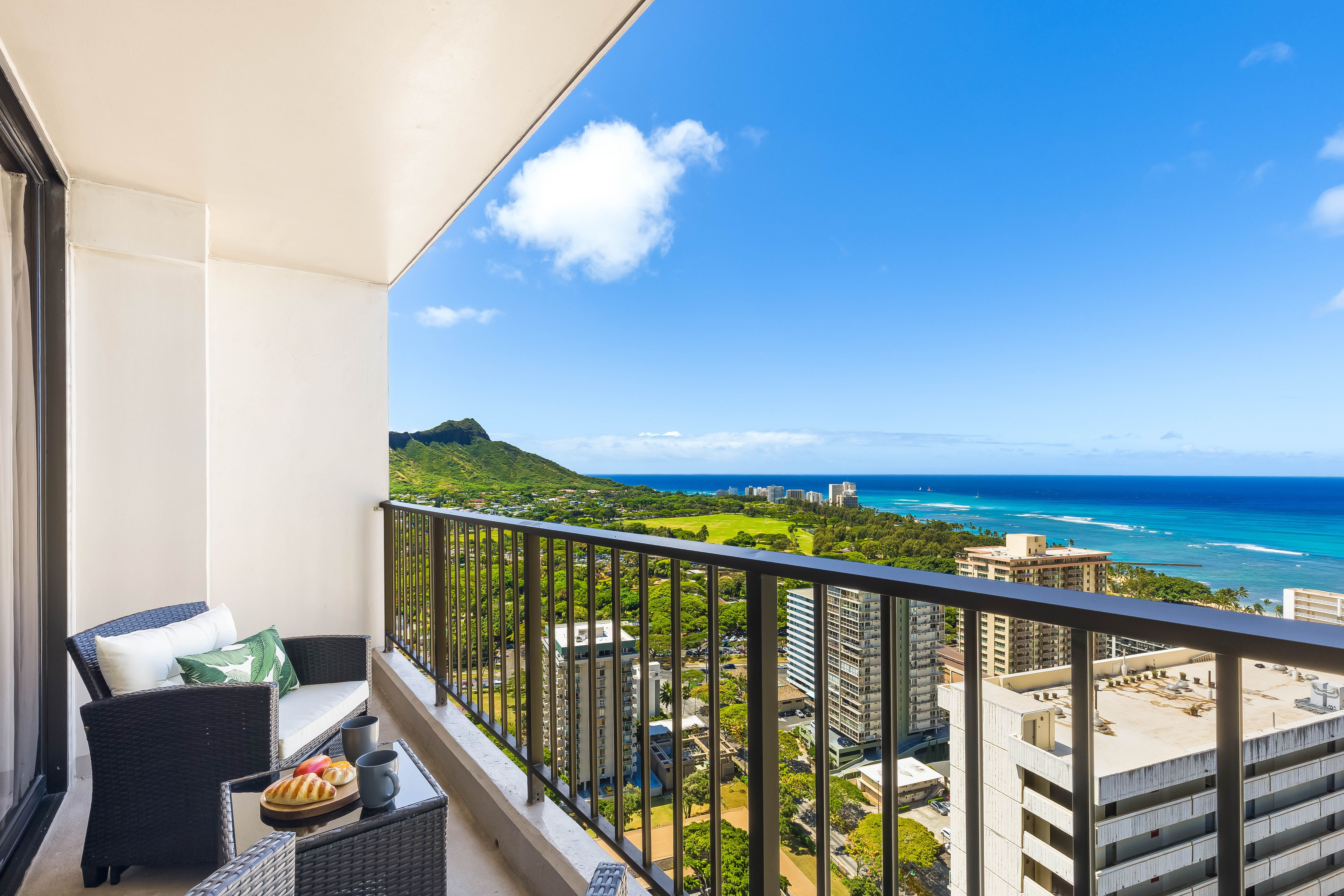 Soak in sweeping ocean and Diamond Head views