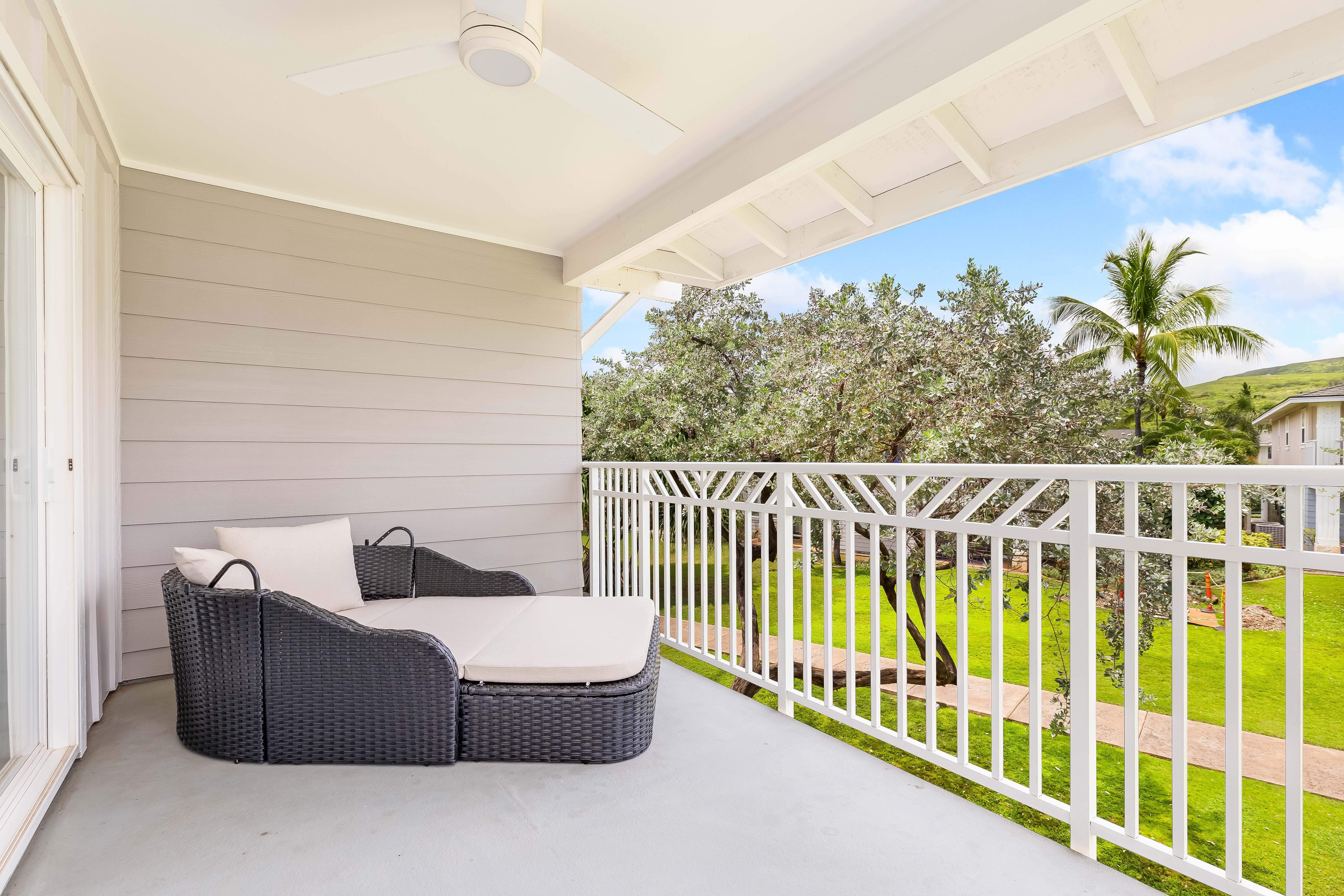 Private balcony with lush green views