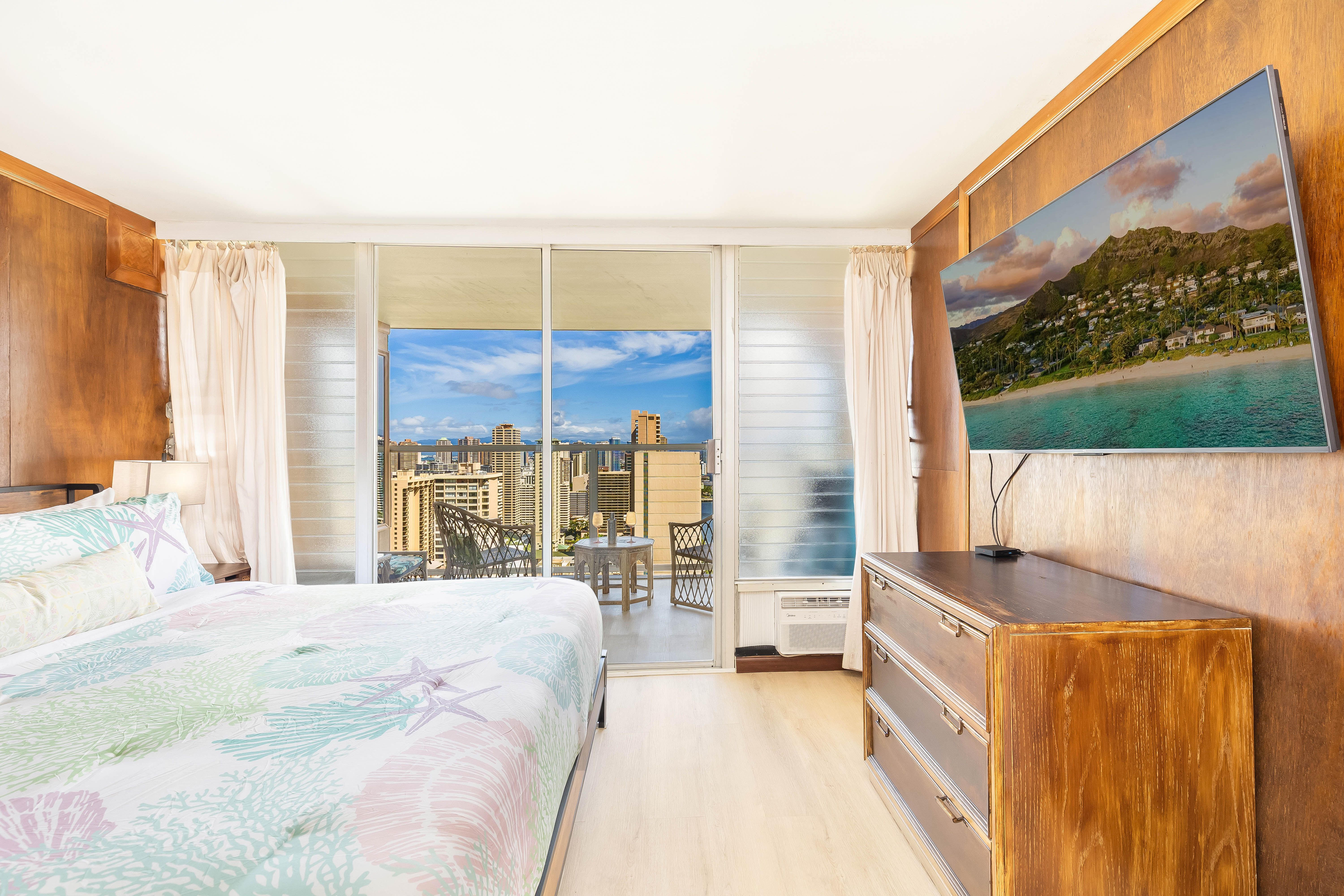 Cozy up and enjoy your favorite shows from bed