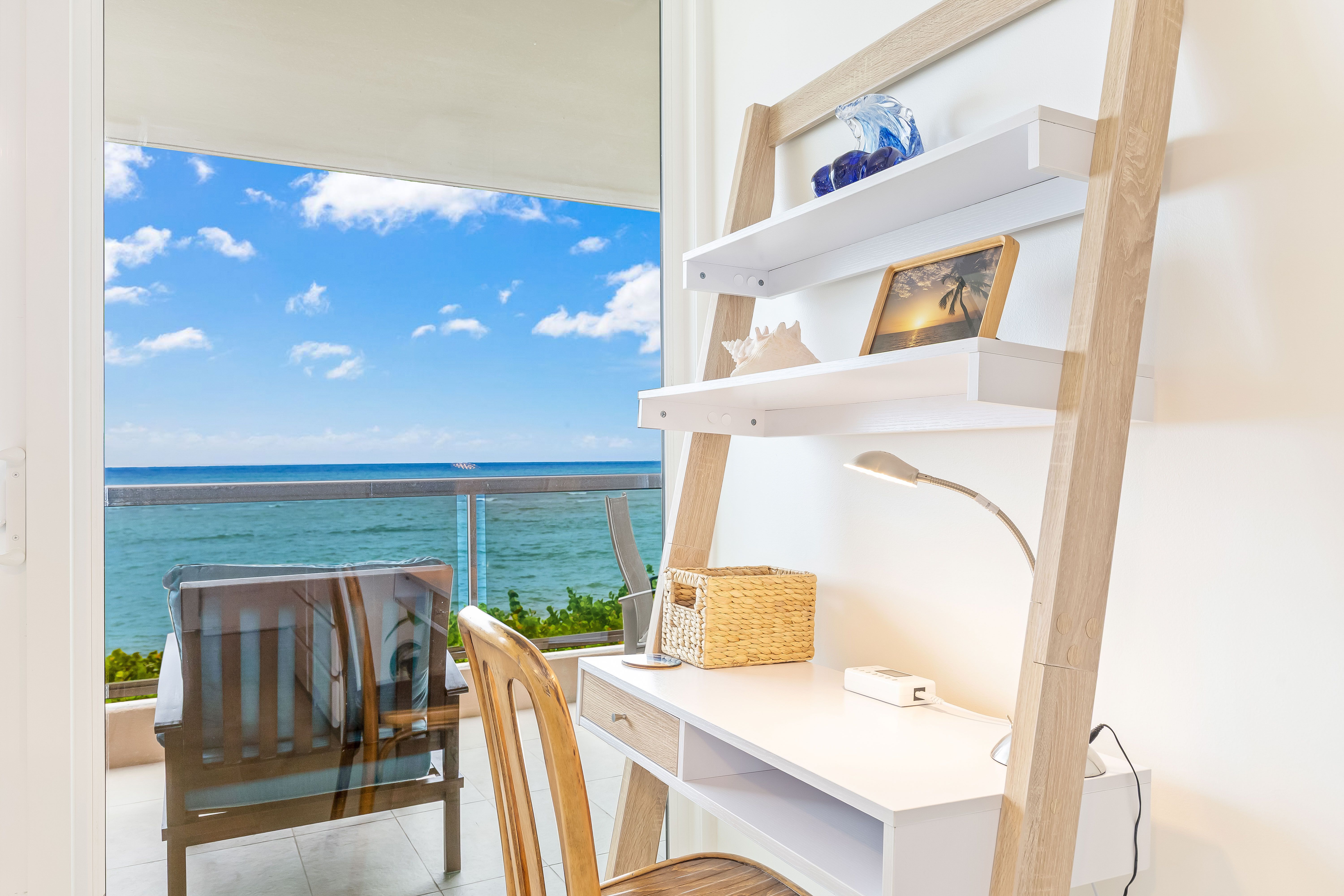 Work remotely from your desk with an ocean view