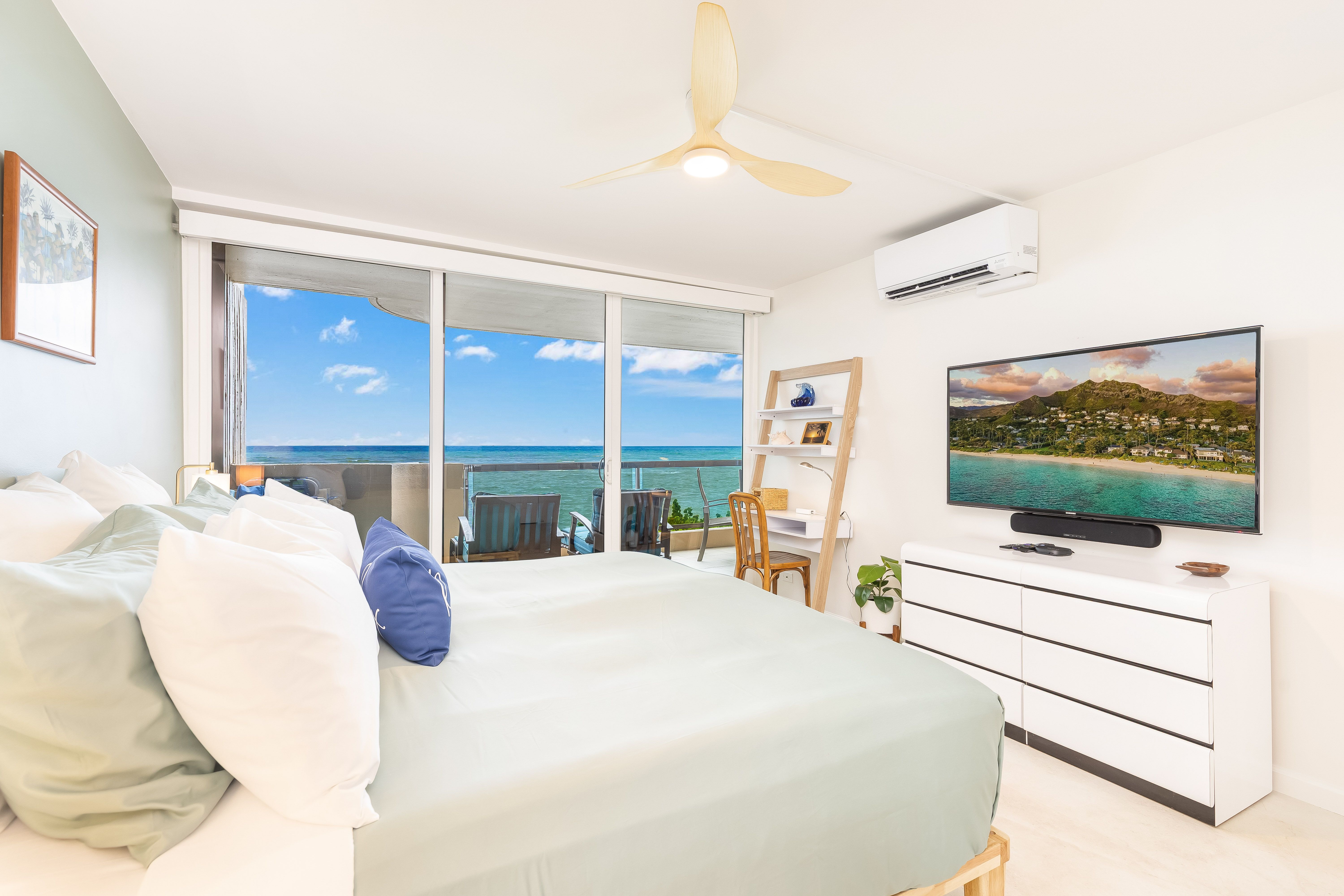 Wake up to beautiful ocean views from your king bed