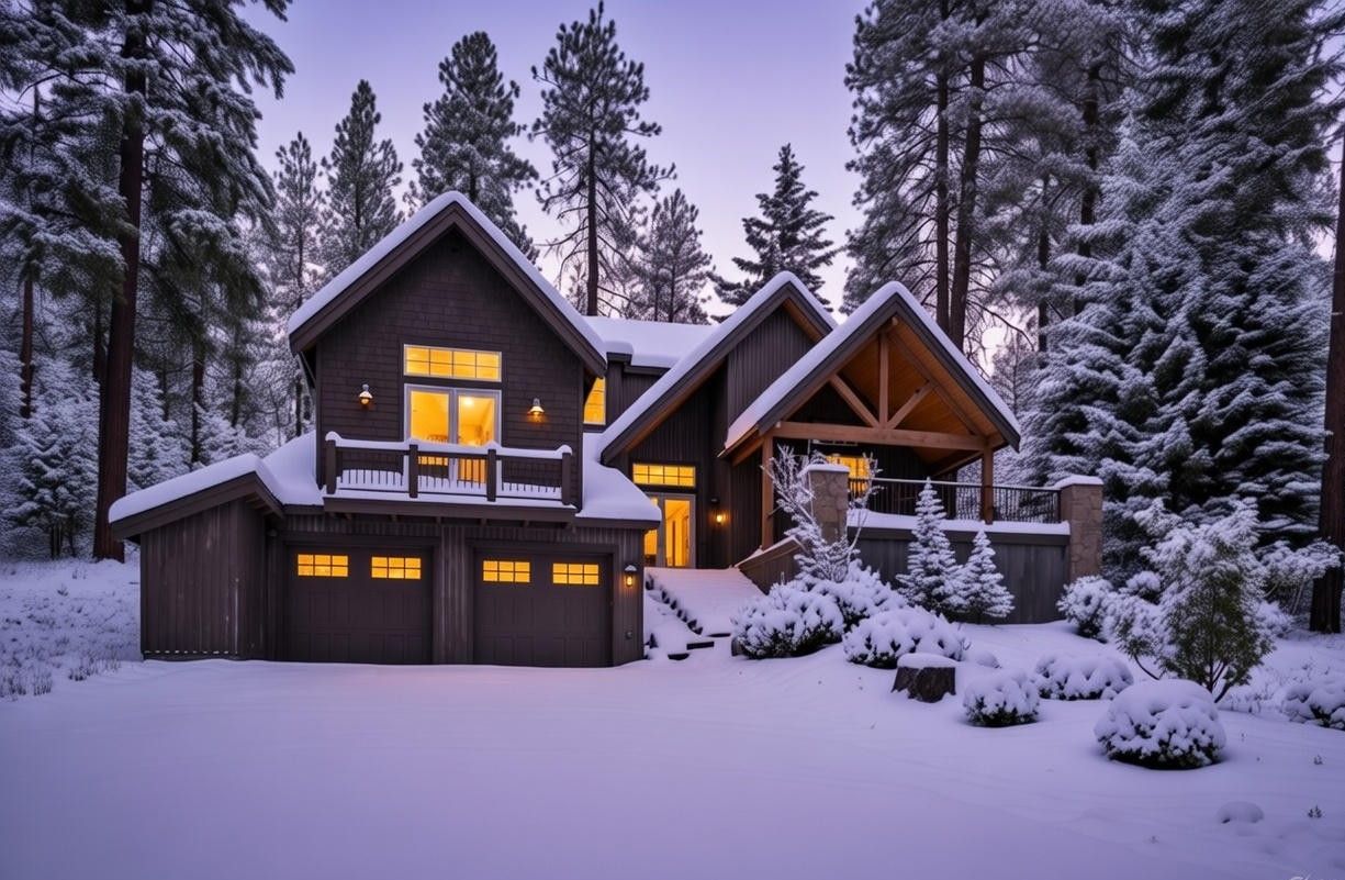 Exterior Snow at twilight