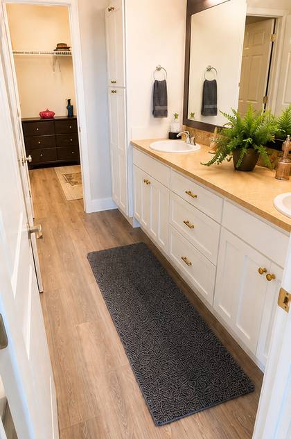 Master bath with new flooring
