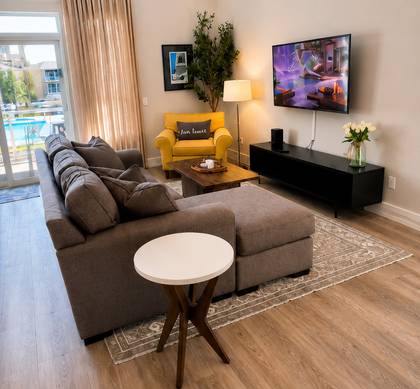 Living room with new flooring