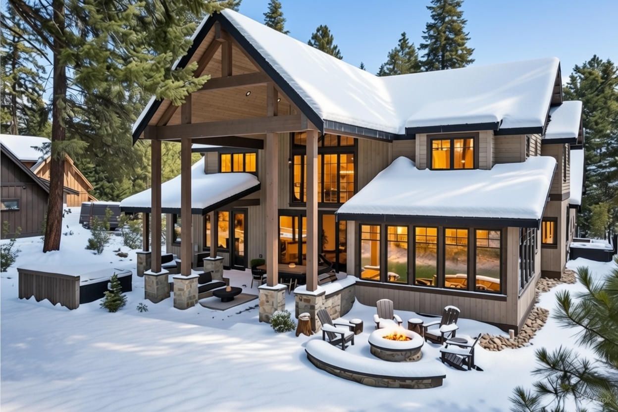 Exterior snow with lighting