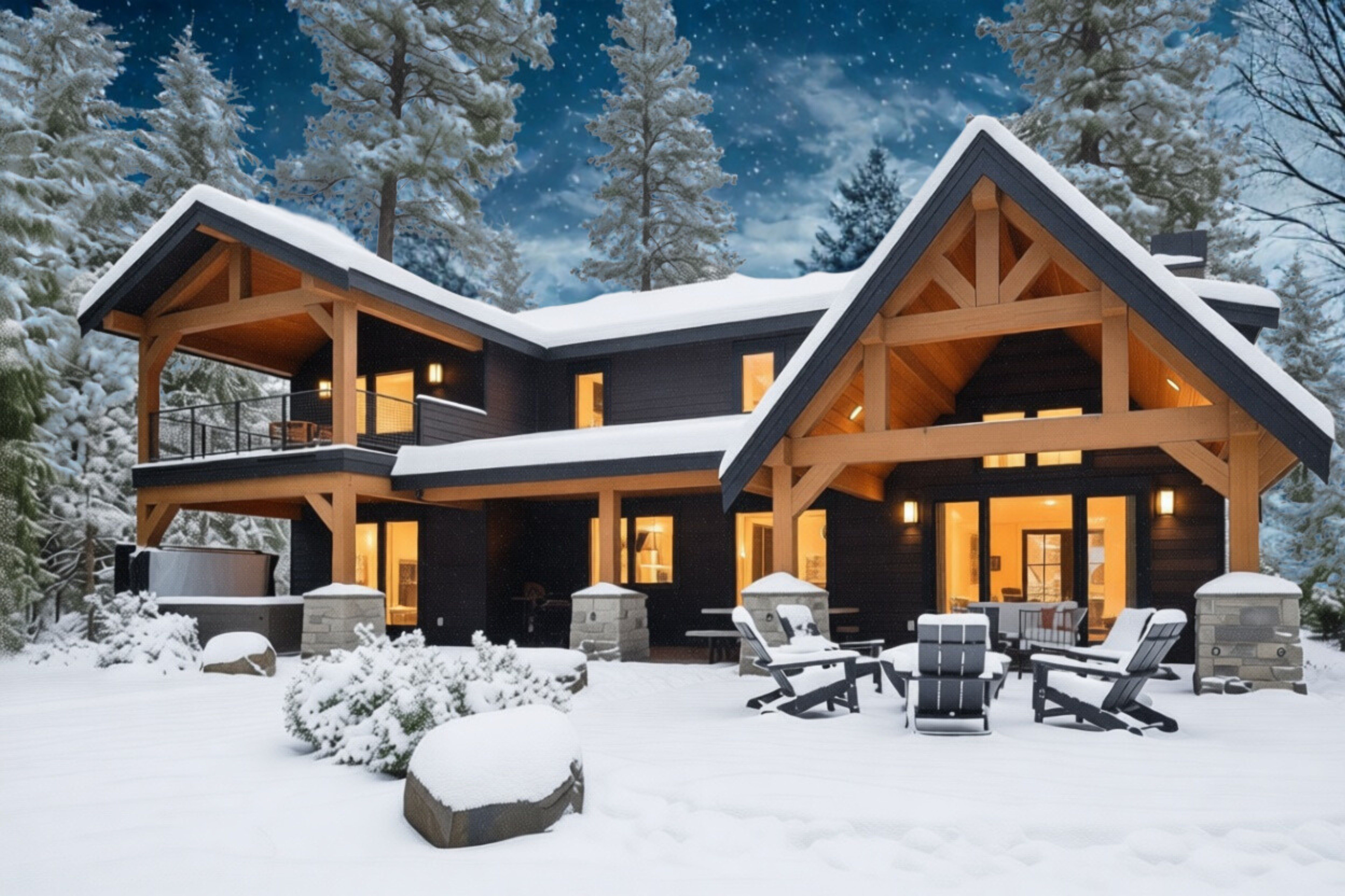 Exterior Back with Snow