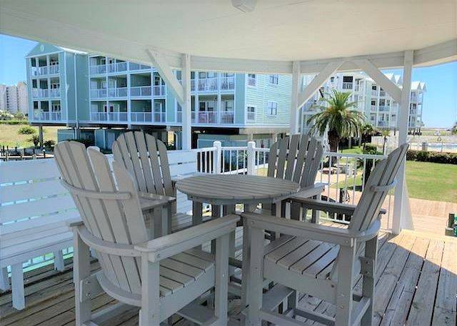 enjoy sitting in the shade in the gazebo