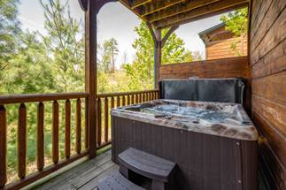 Hot Tub on the lower deck, just outside the game room. Hot Tub on the lower deck, just outside the game room.