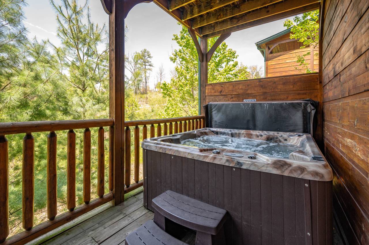 Hot Tub on the lower deck, just outside the game room. Hot Tub on the lower deck, just outside the game room.