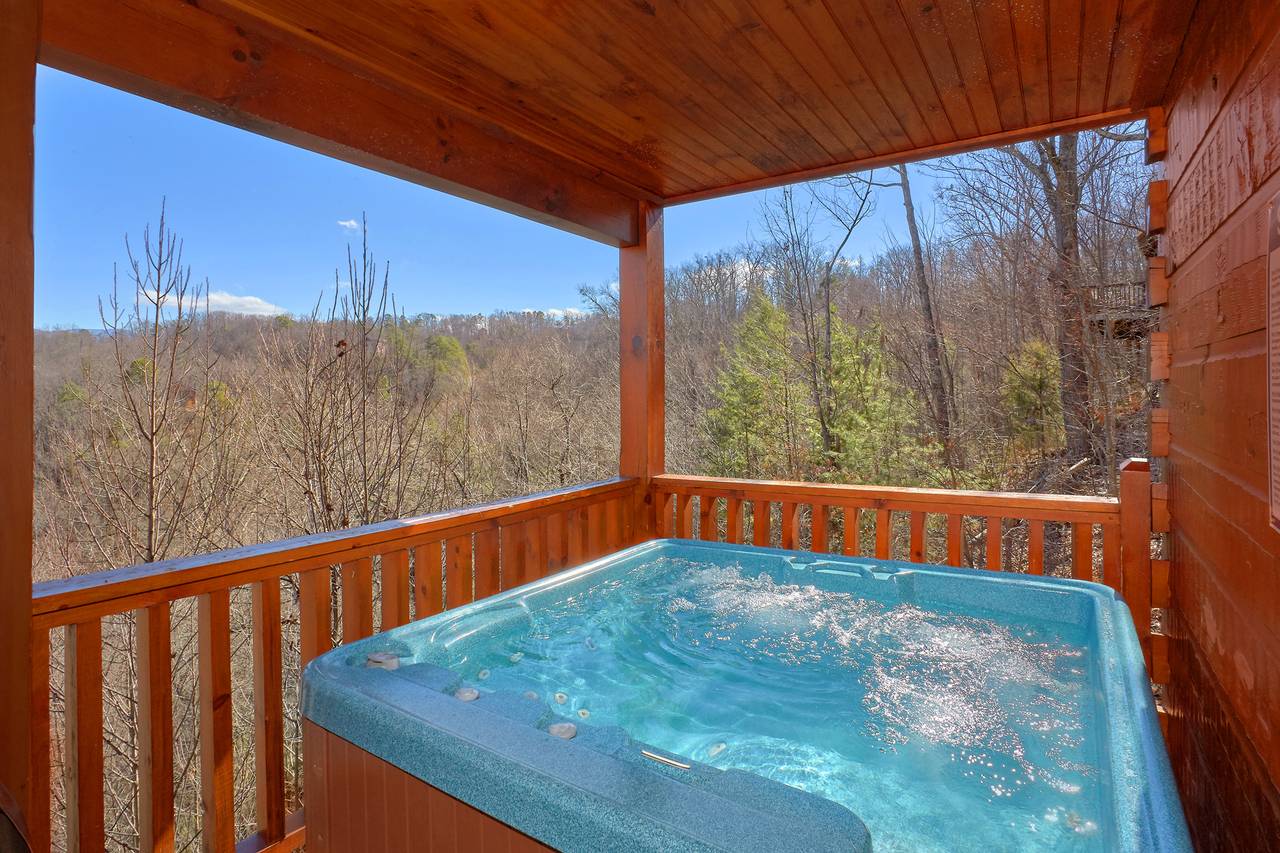 Private hot tub with Smoky Mountain views Private hot tub with Smoky Mountain views
