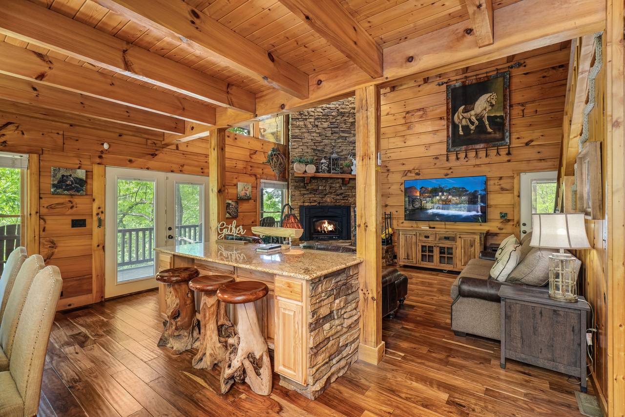 Dining space with rustic charm and natural light Dining space with rustic charm and natural light