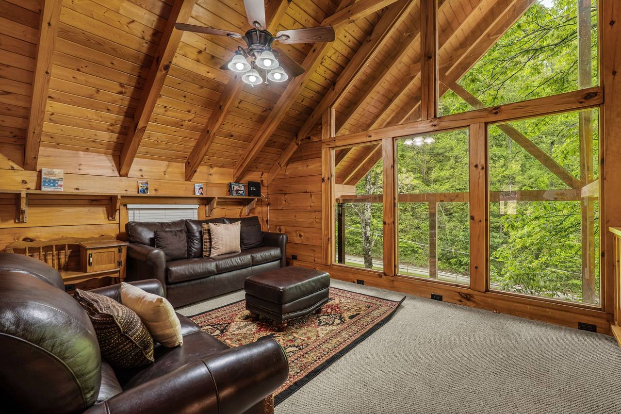 Charming reading space tucked in the upper loft Charming reading space tucked in the upper loft