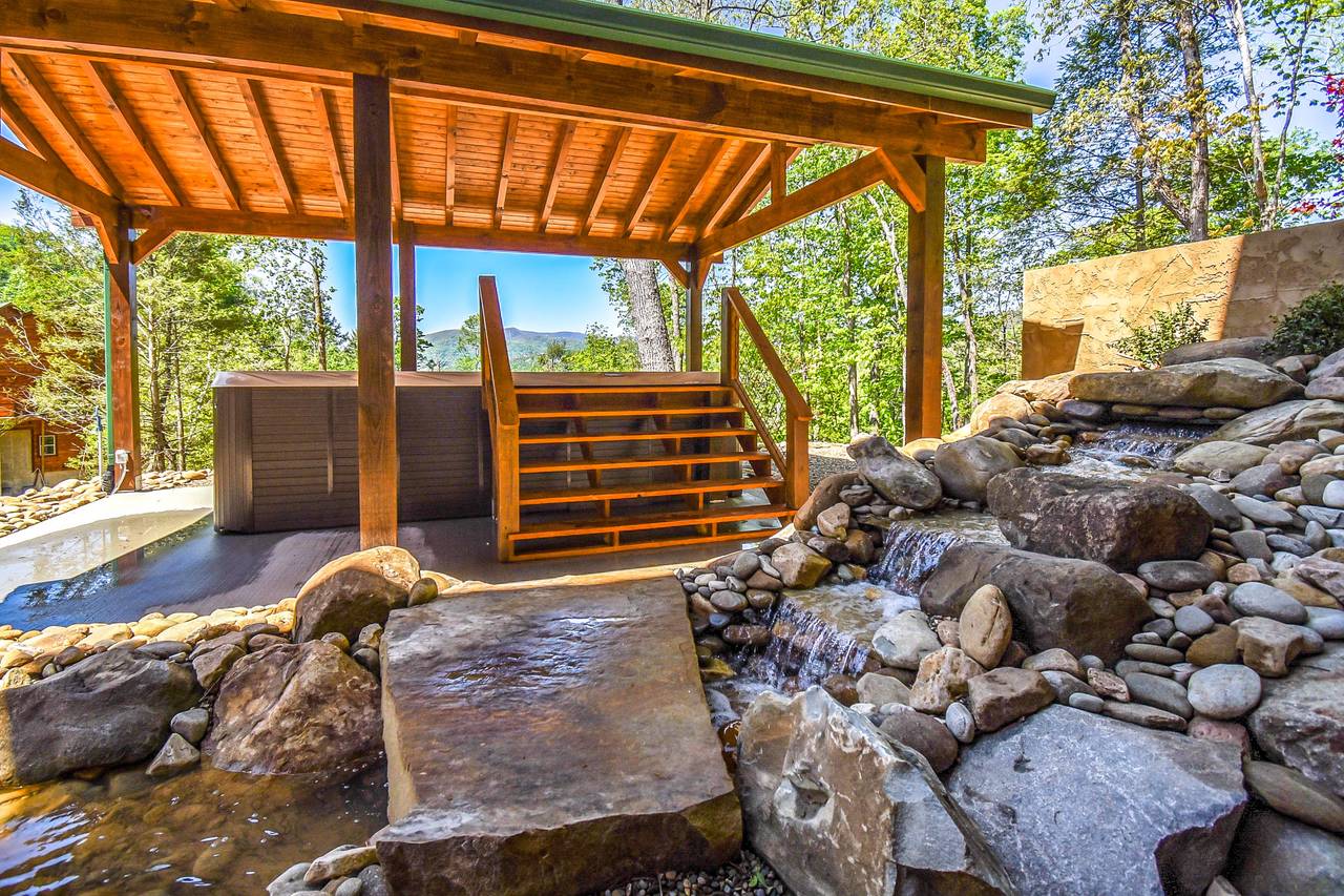Waterfall feature for a tranquil escape Waterfall feature for a tranquil escape