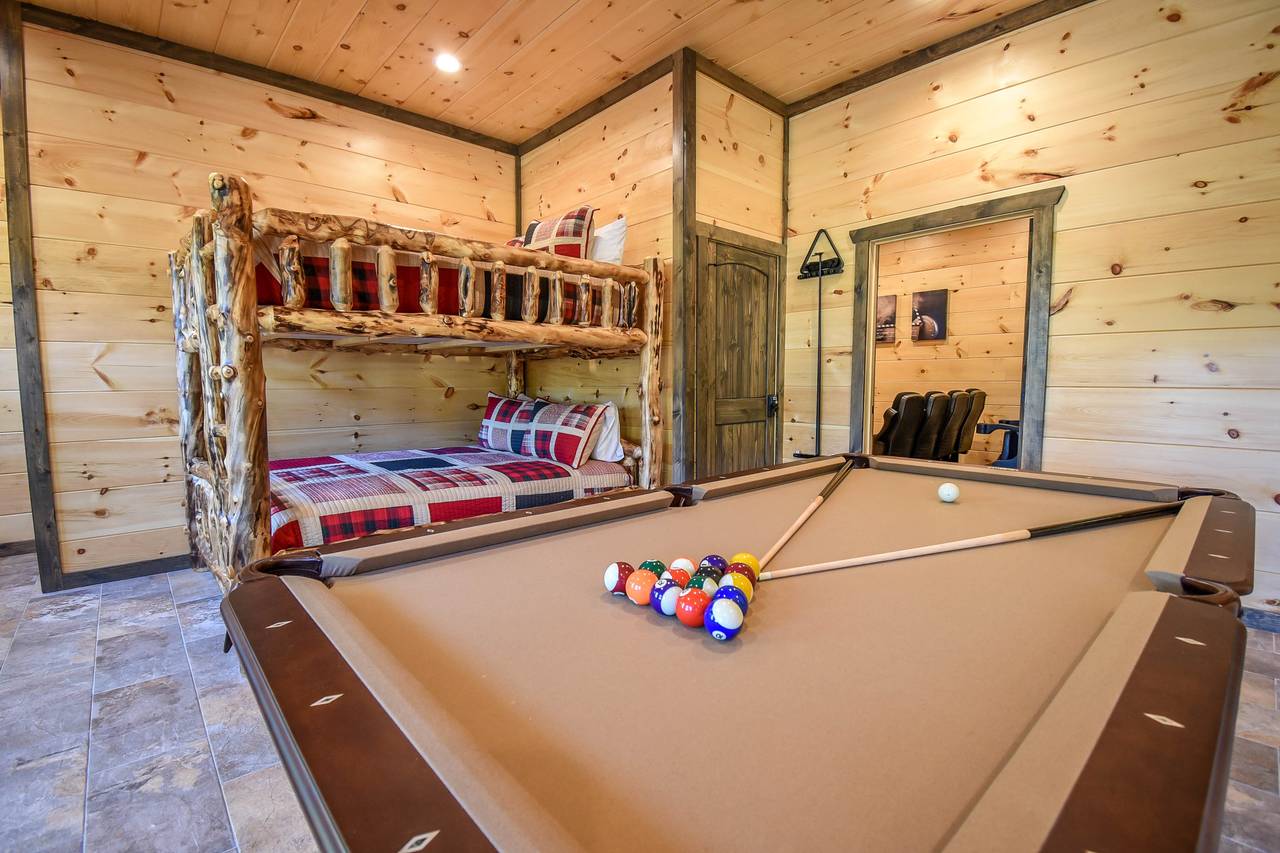 Queen bunk in game room for extra sleeping Queen bunk in game room for extra sleeping