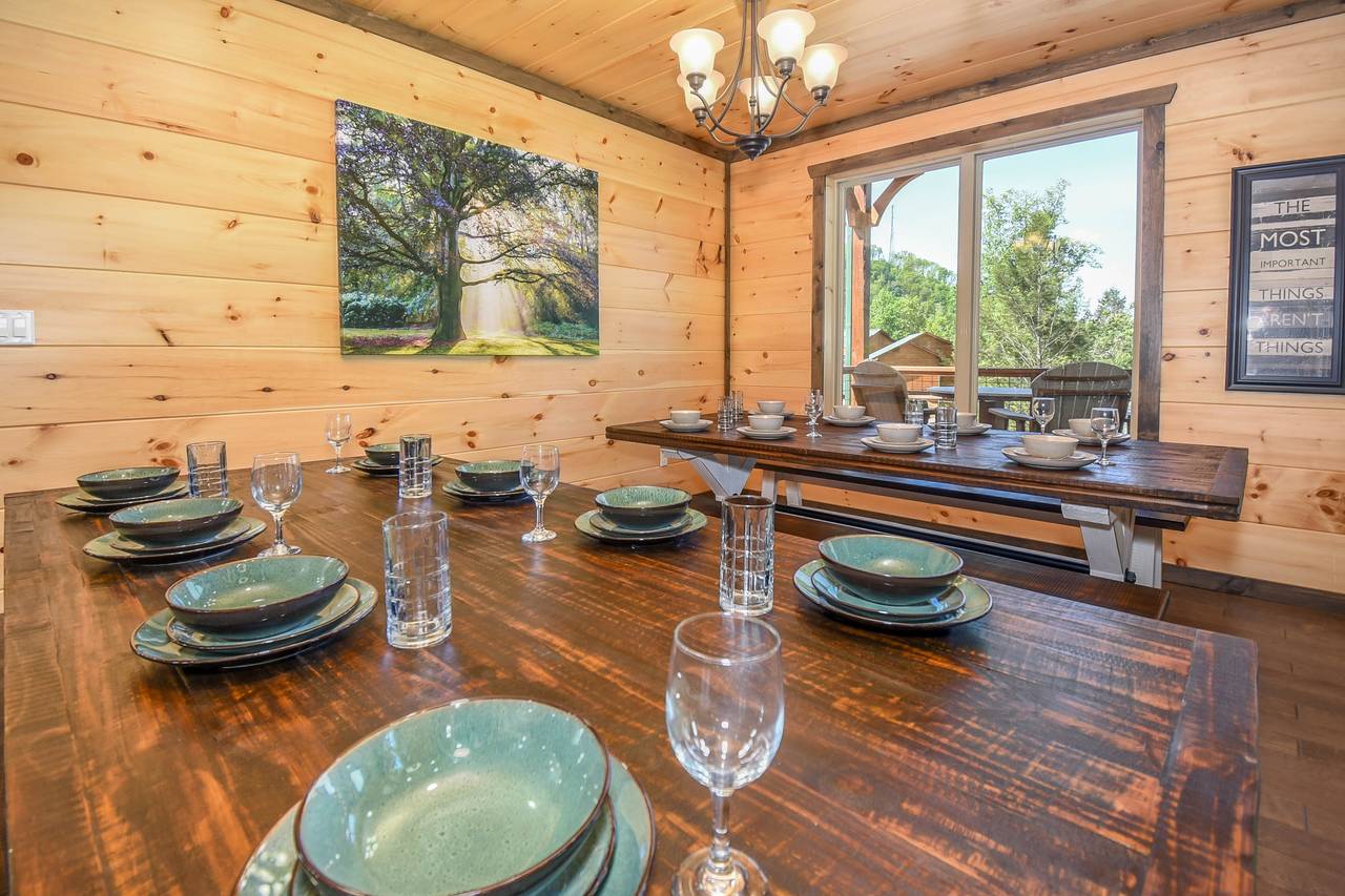 Dining tables with seating for 16 Dining tables with seating for 16