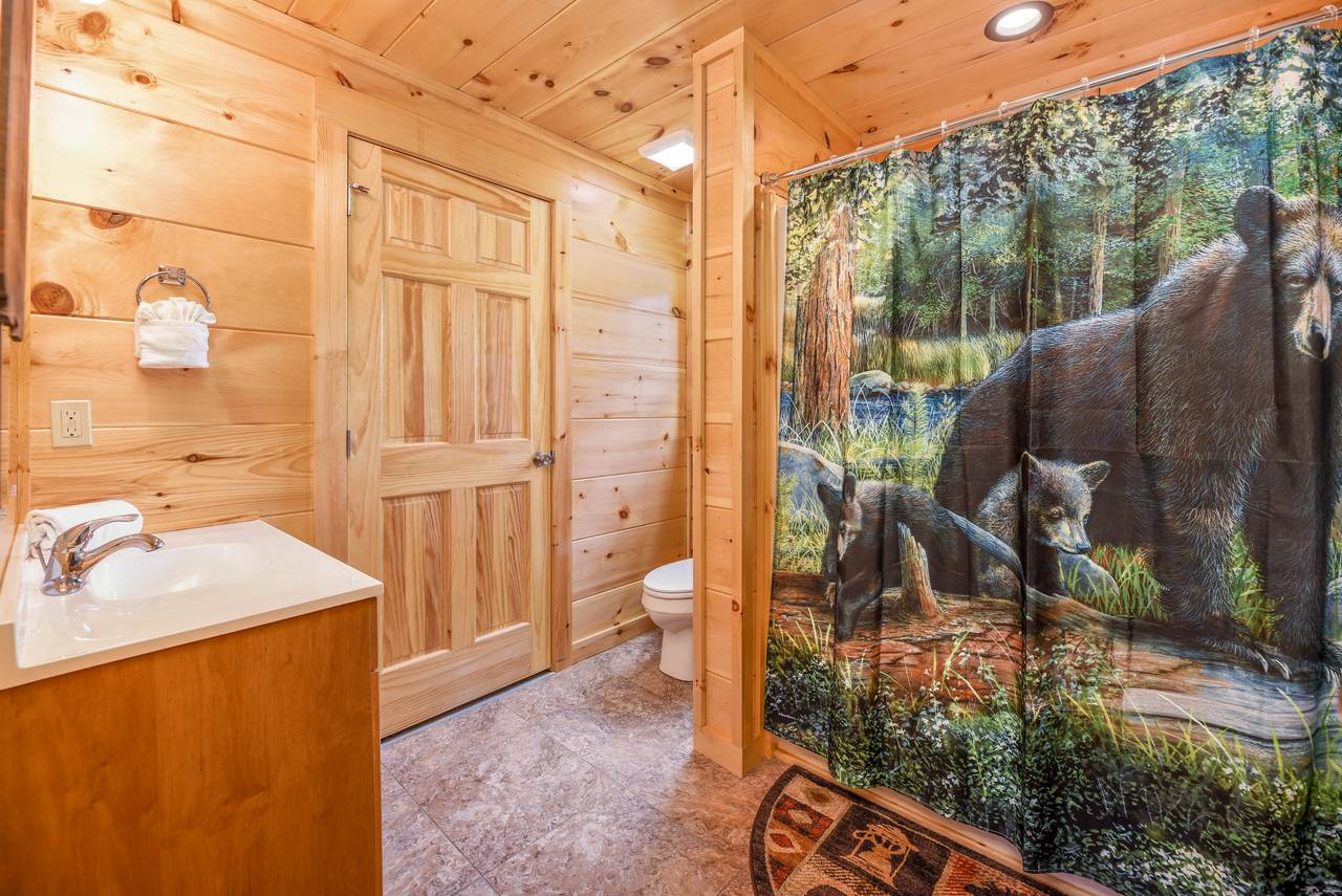 Ensuite bathroom with tub and shower combo Ensuite bathroom with tub and shower combo