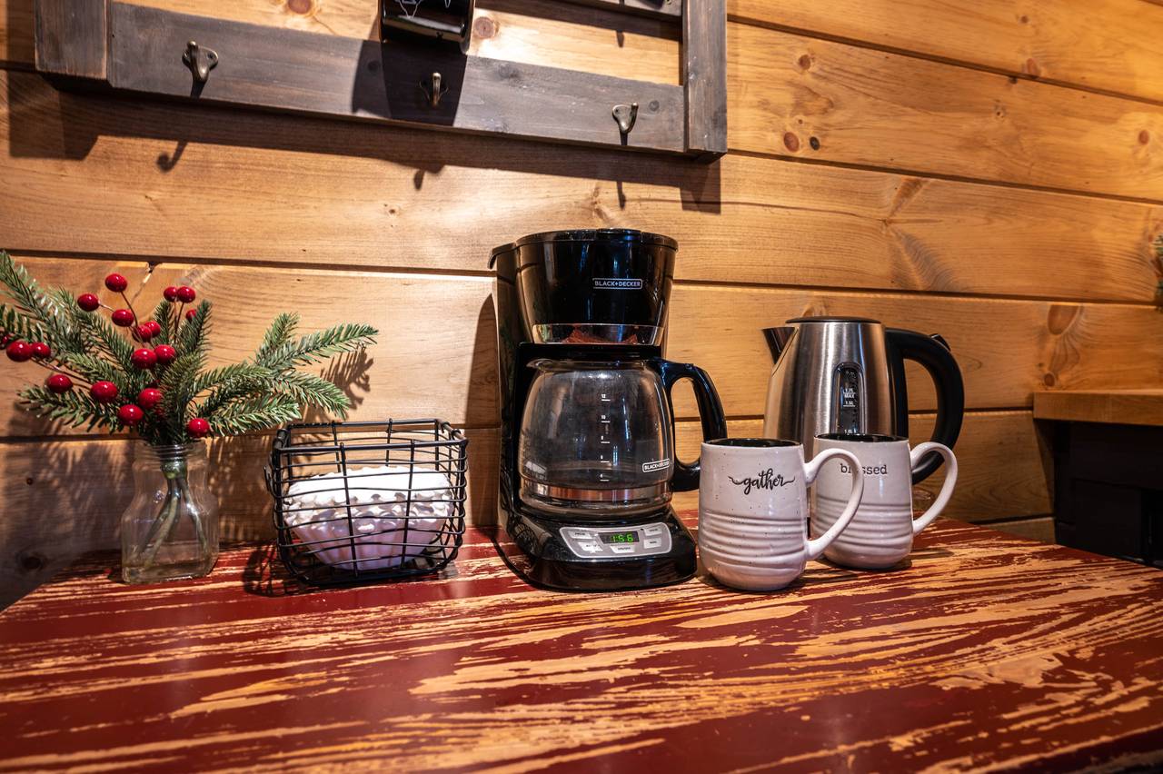 Coffee station with additional seating for your morning coffee! Coffee station with additional seating for your morning coffee!