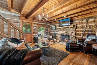 Updated living room furniture with fireplace and TV! Updated living room furniture with fireplace and TV!
