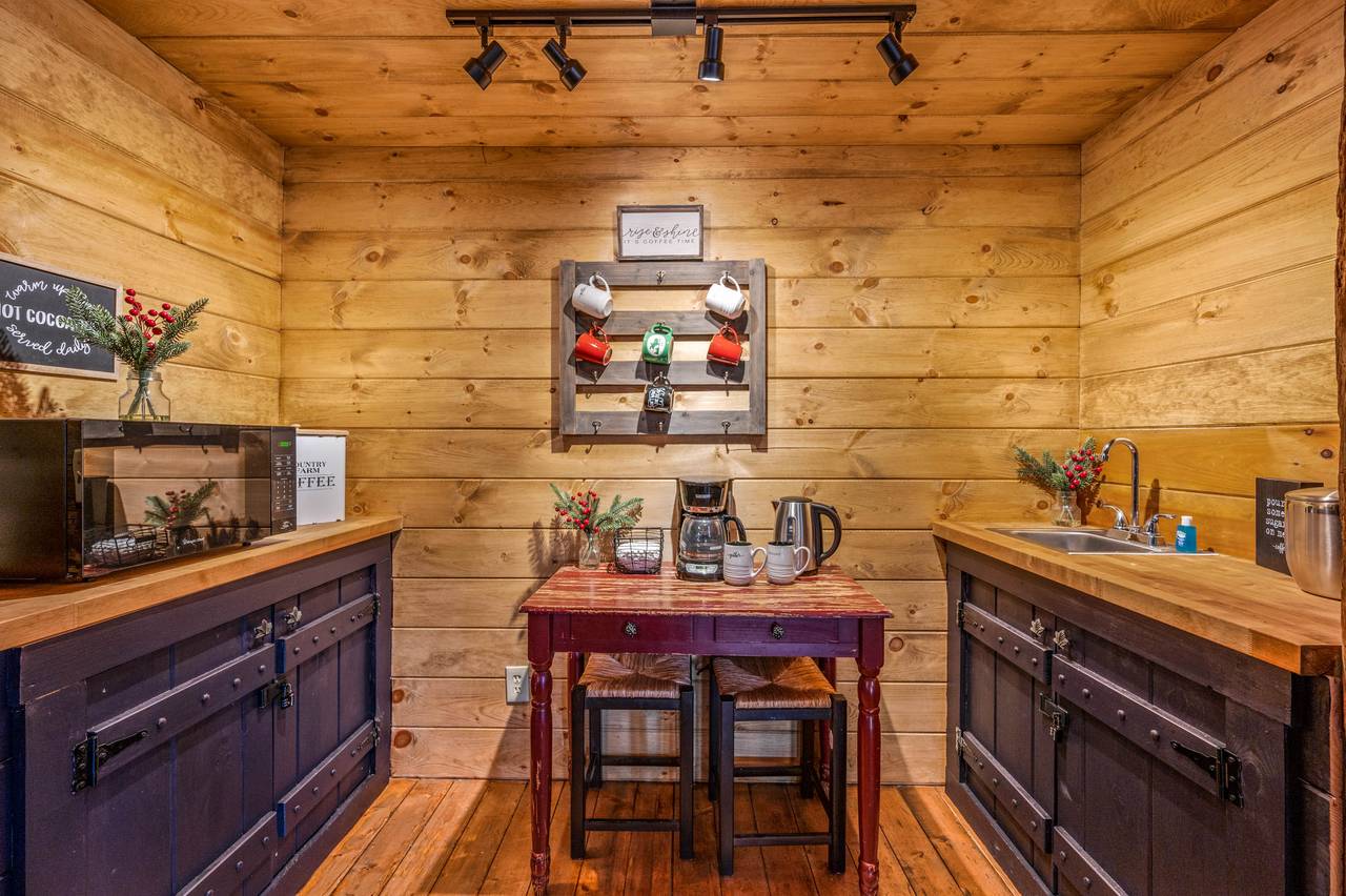 Coffee station with additional seating for your morning coffee! Coffee station with additional seating for your morning coffee!