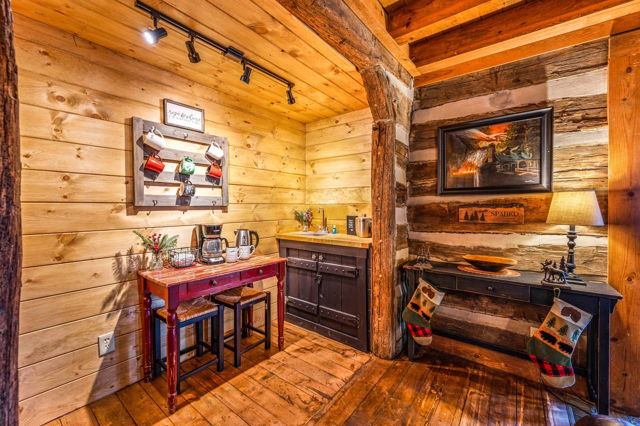 Coffee station with additional seating for your morning coffee! Coffee station with additional seating for your morning coffee!