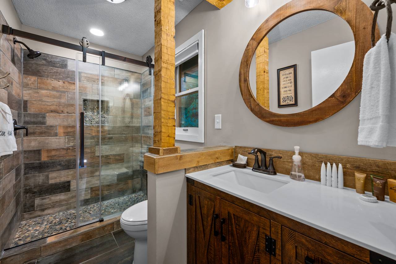 Bath 2: Upper level full bathroom with standing shower Bath 2: Upper level full bathroom with standing shower