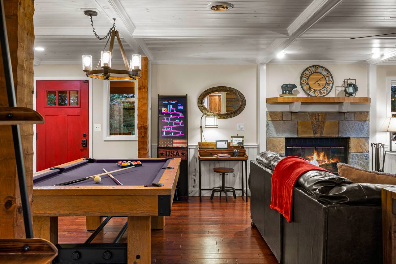 Pool table and multi-cade arcade - set to free play Pool table and multi-cade arcade - set to free play
