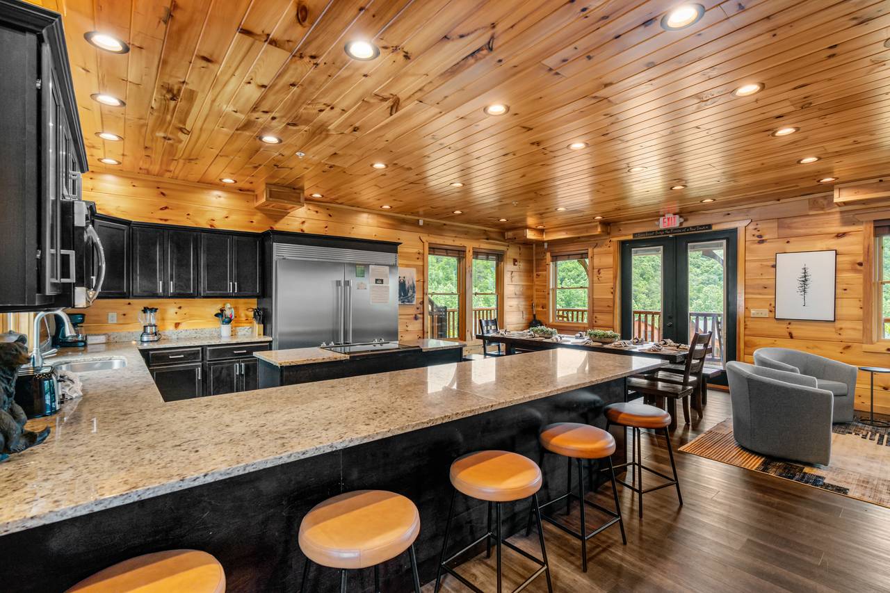 Large island bar with seating for 5 Large island bar with seating for 5