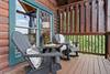 Rocking chairs facing breathtaking mountain scenery Rocking chairs facing breathtaking mountain scenery