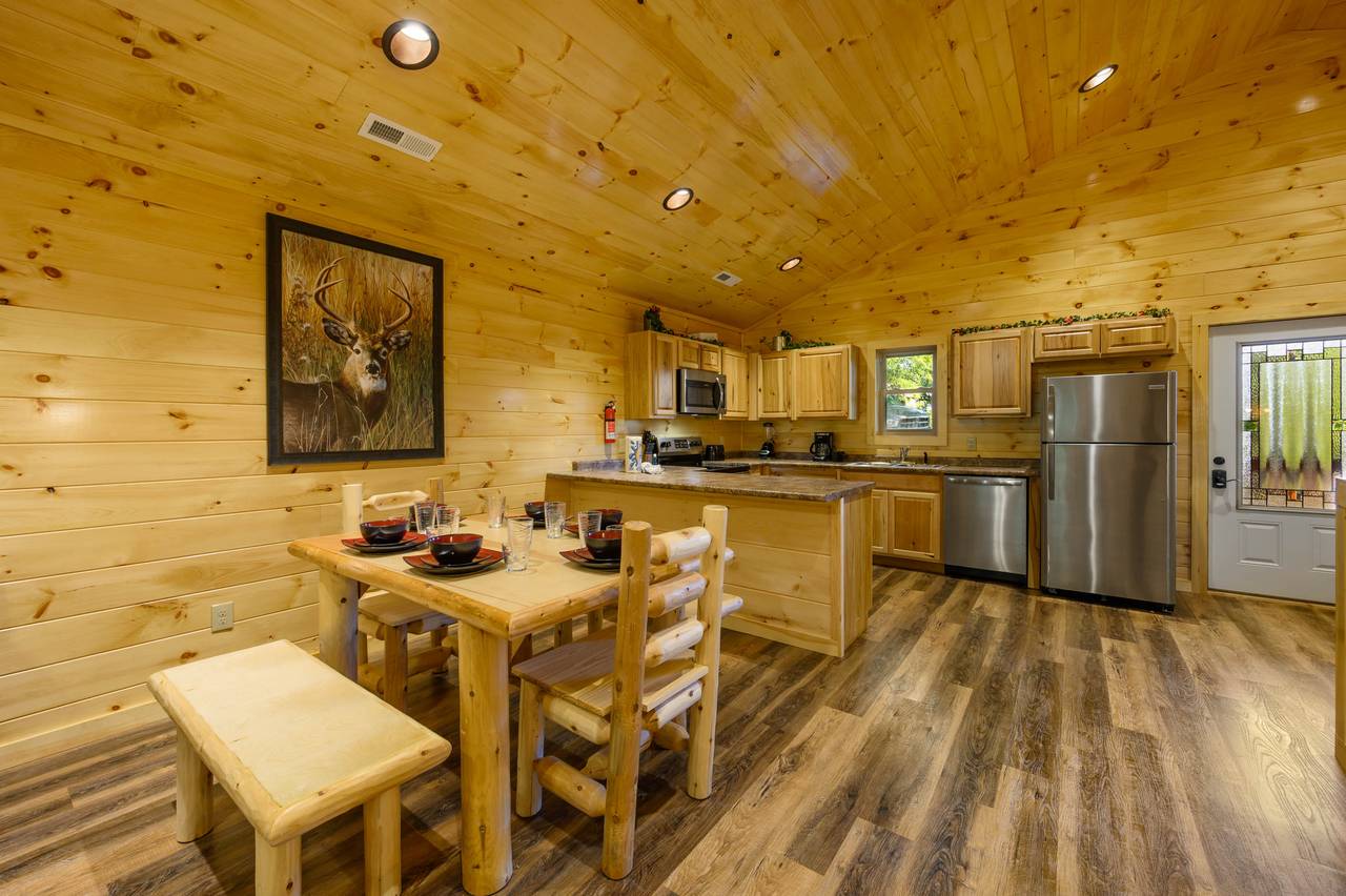 Open dining area with a table for 6 Open dining area with a table for 6
