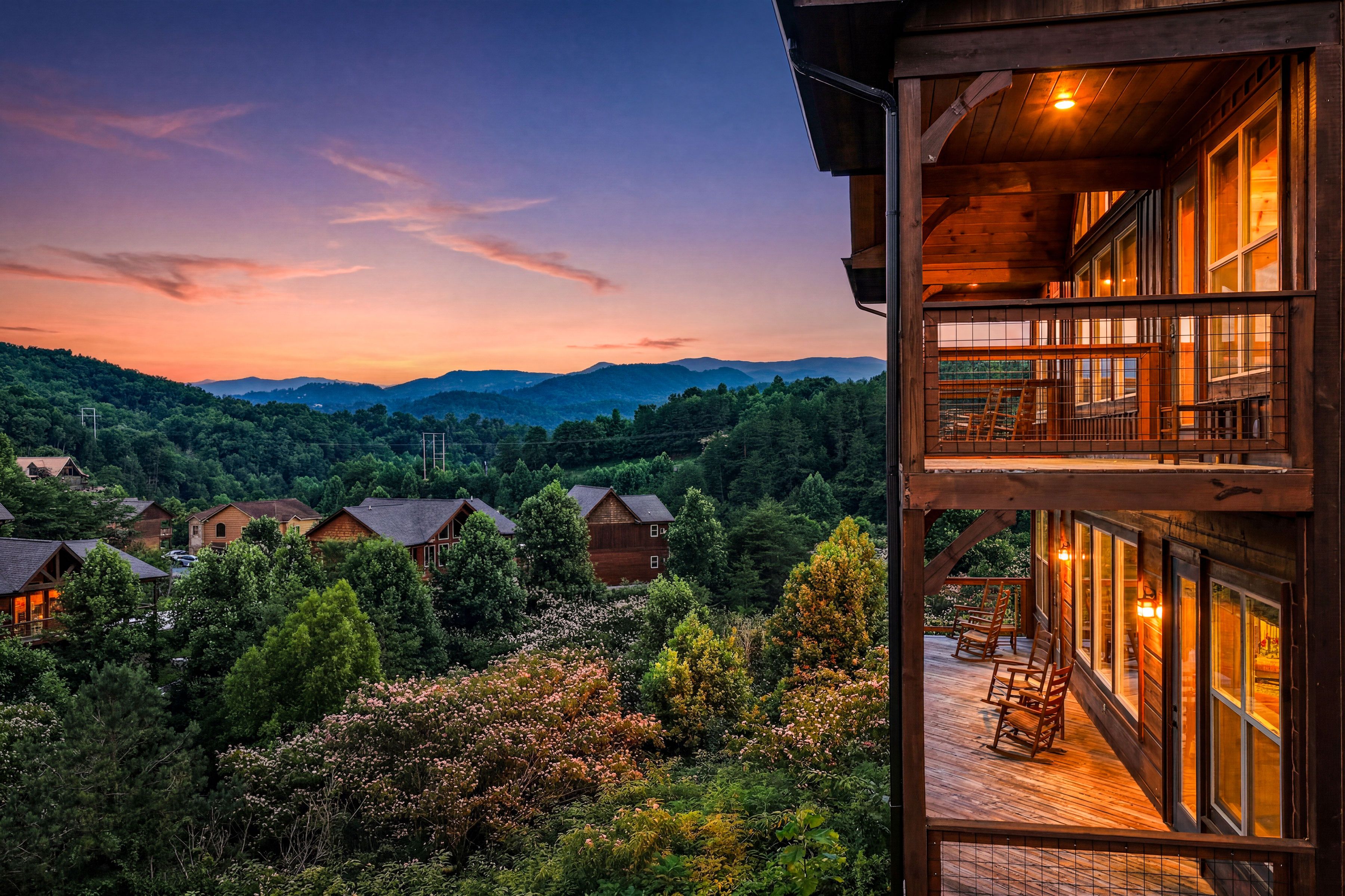 Two private decks offer space to enjoy the mountain air.